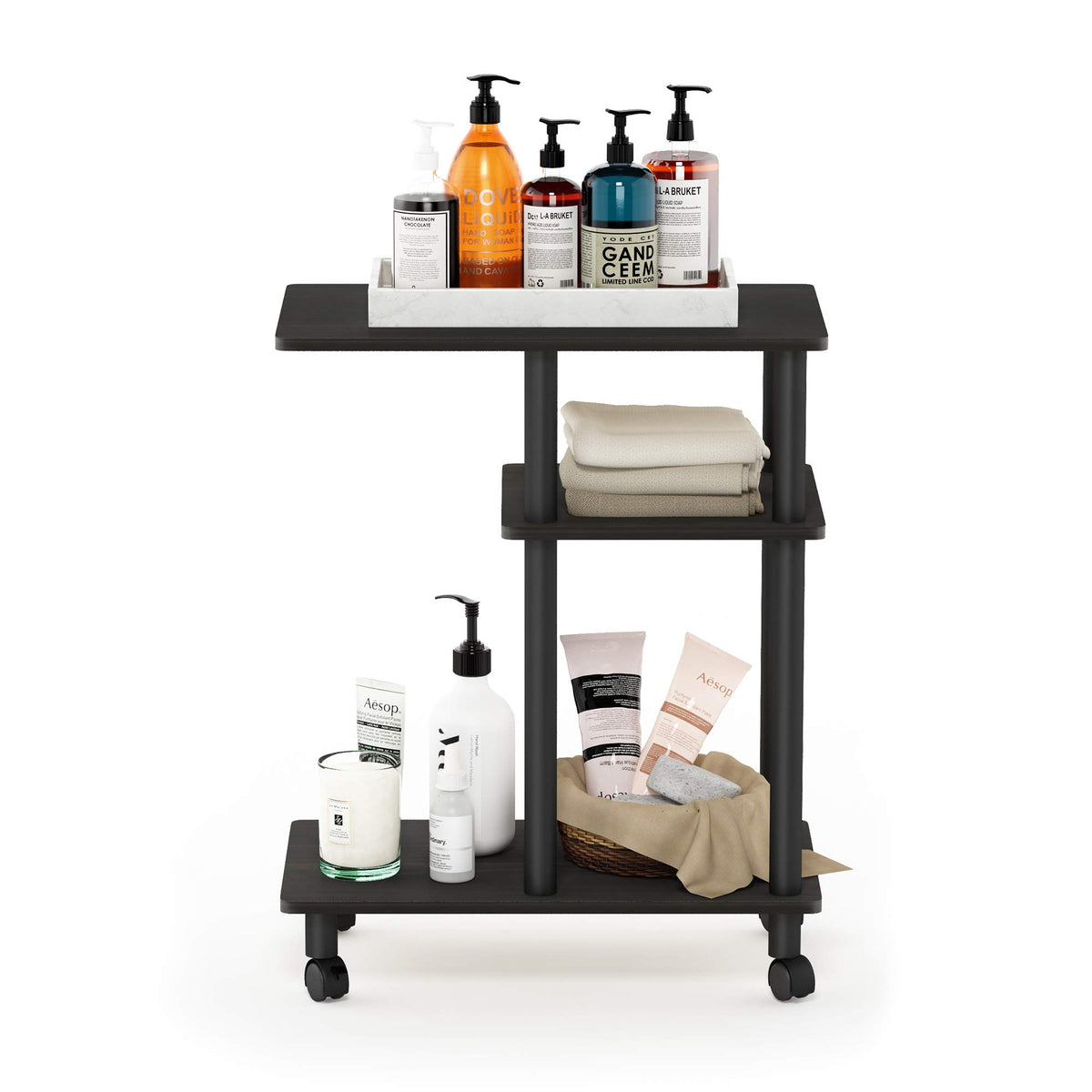 C Shaped Side Table with Casters K3903