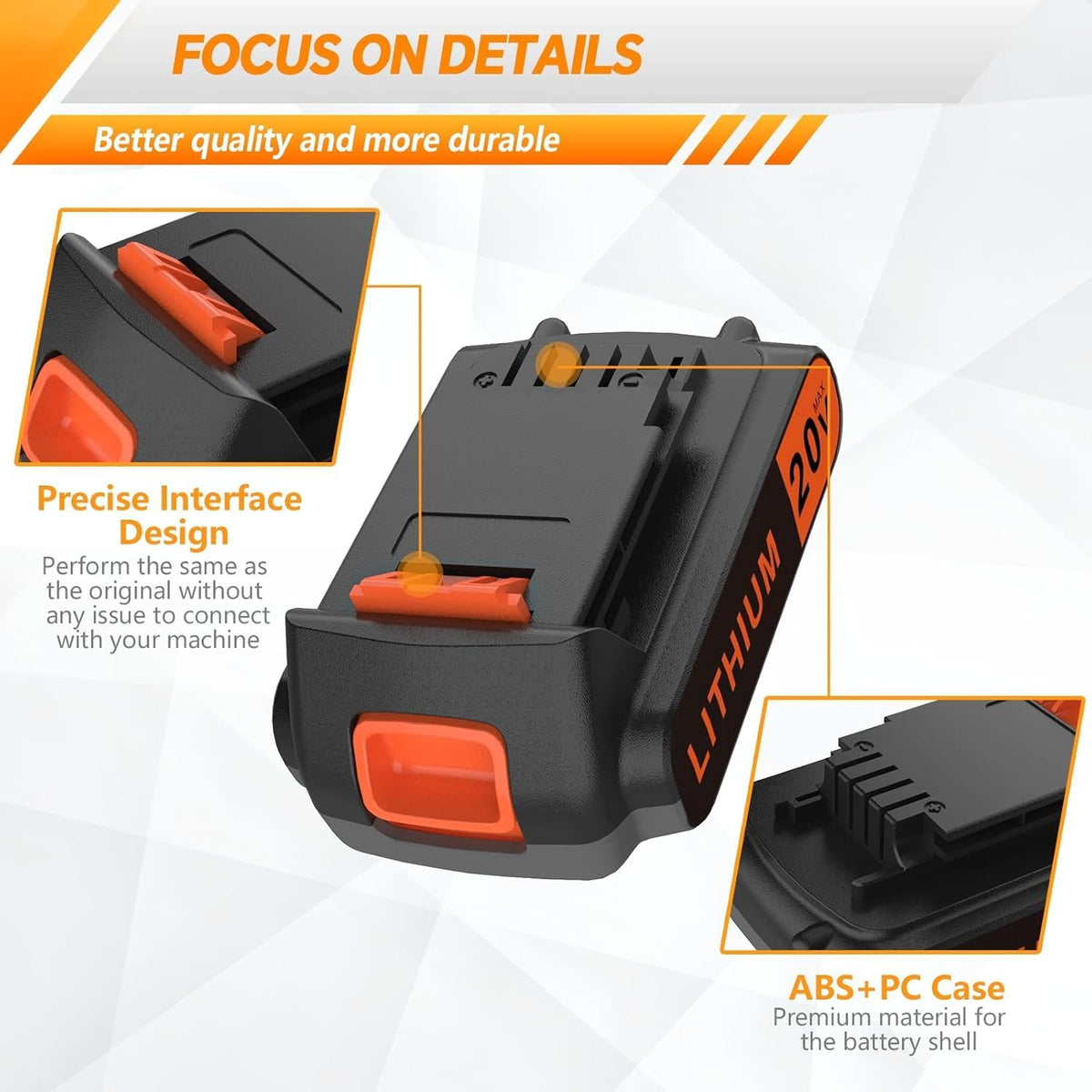 20 Volt 2.0AH Lithium-Ion Battery Replacement L7204