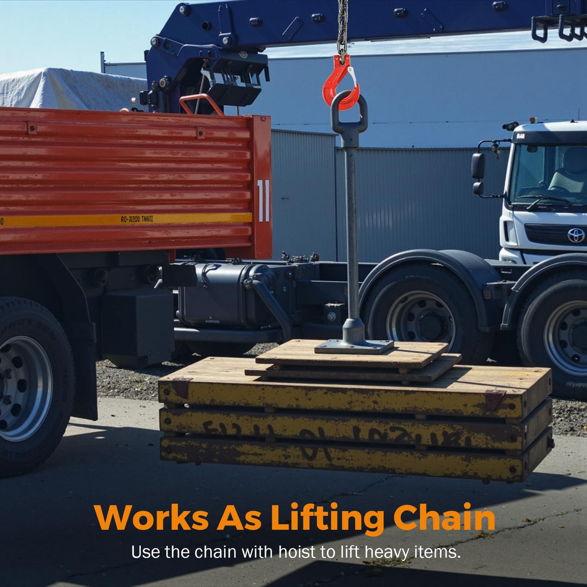3/8 Inch 10Ft Tow Chain with Double Slip Hooks A76626