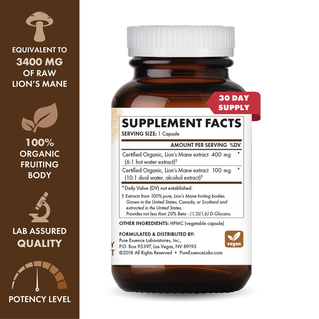 Lion's Mane Brain Support Supplement 30 Capsules A30955