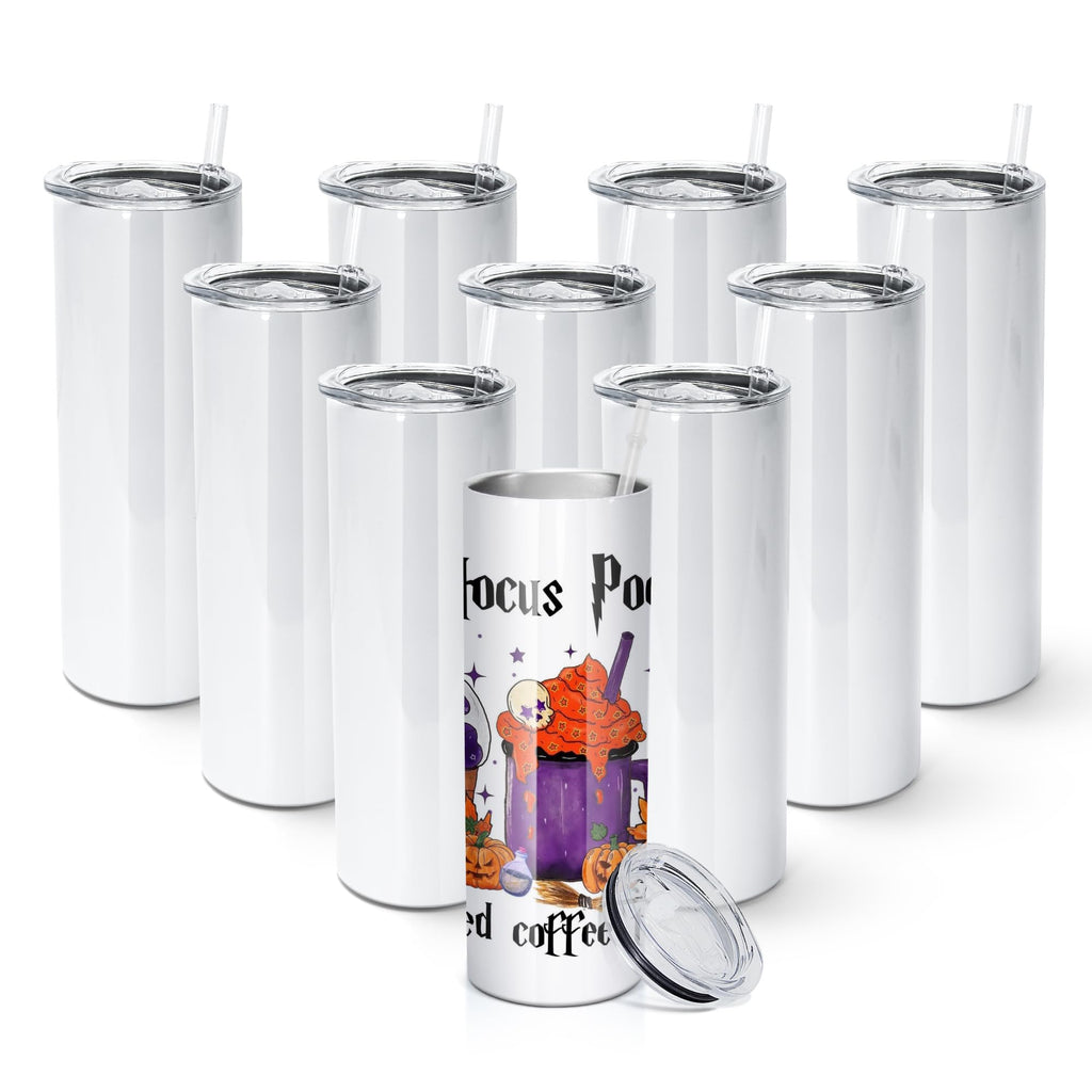 10 Pack 20 OZ Stainless Steel Insulated Tumblers with Straw O145