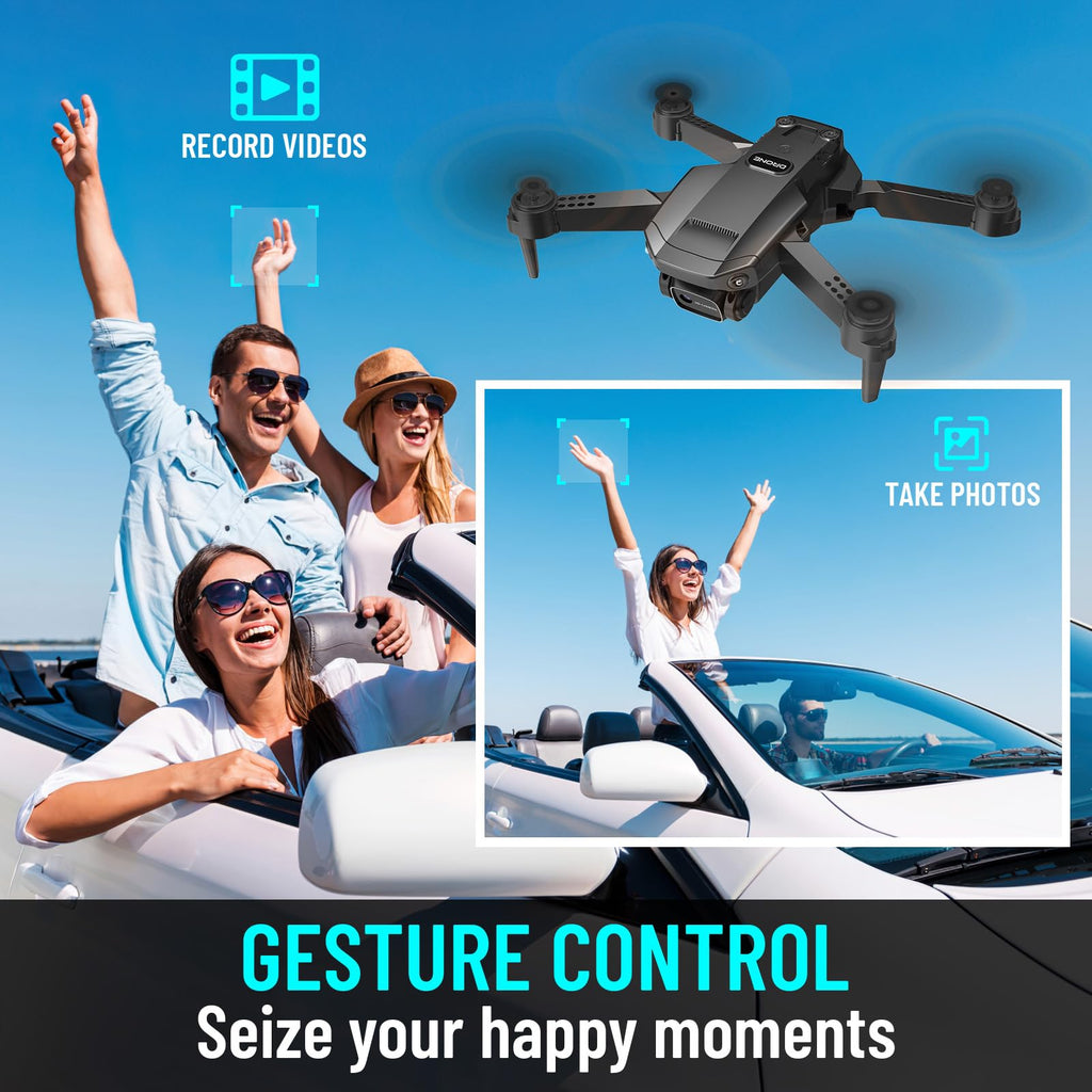 1080P HD Foldable Mini RC Drone with Camera, 2 Batteries U1720