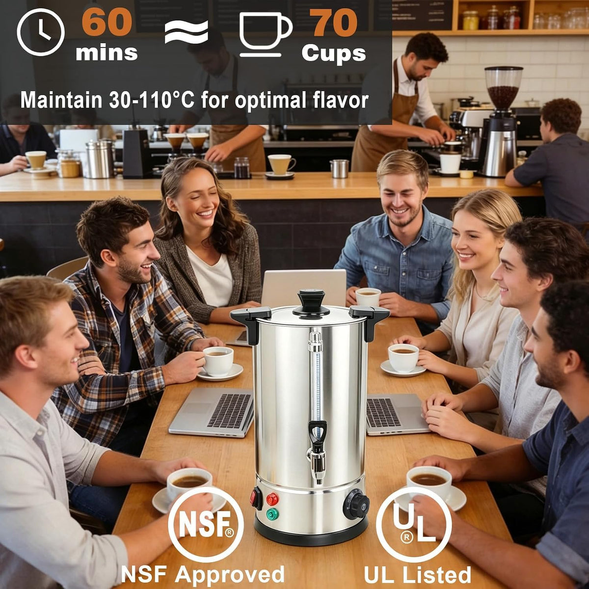 70 Cup Stainless Steel Coffee Urn U561516