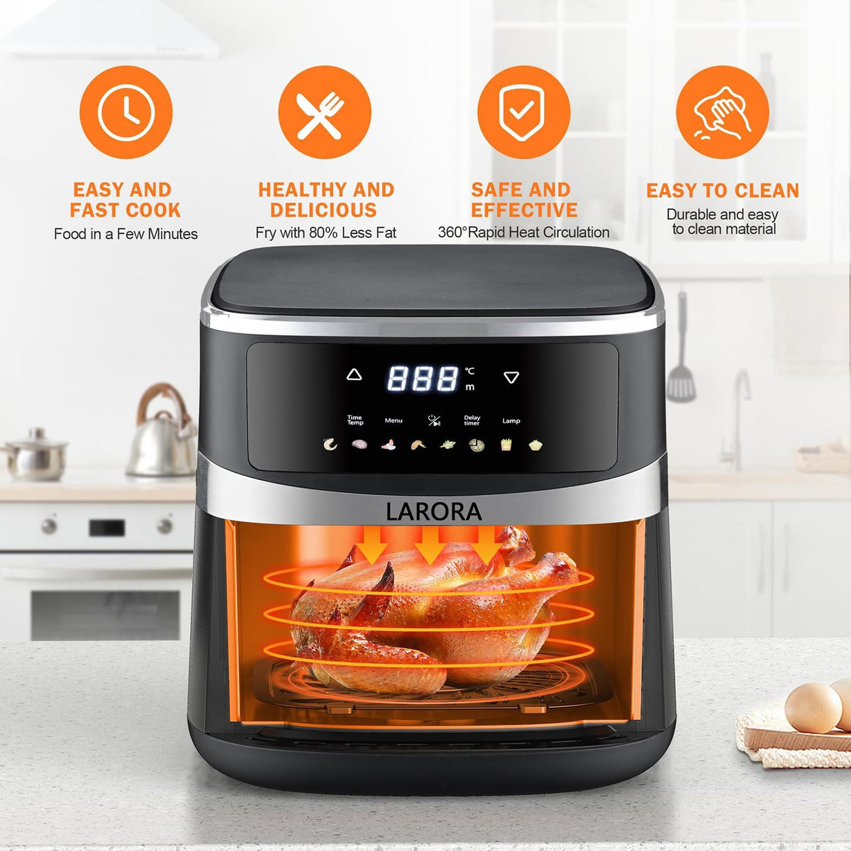 6 QT Family Size Air Fryer with Visible Cooking Window T652