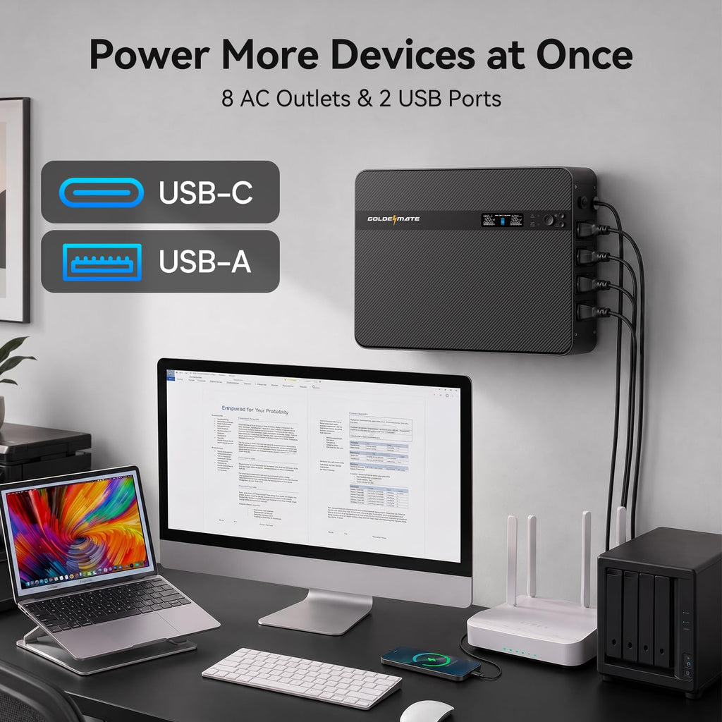 1500VA/1000W Lithium UPS Battery Backup & Surge Protector P523