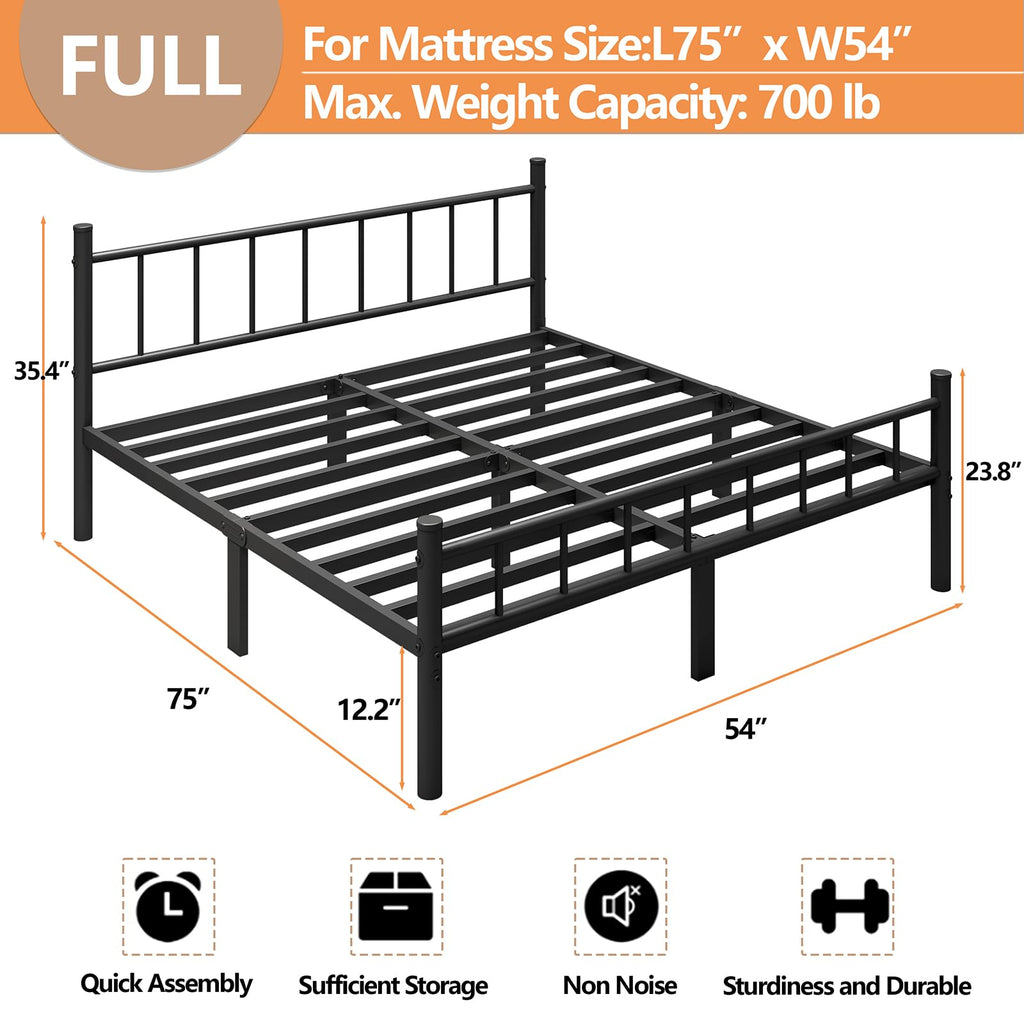 Full Metal Bed Frame with Headboard and Footboard Y69149