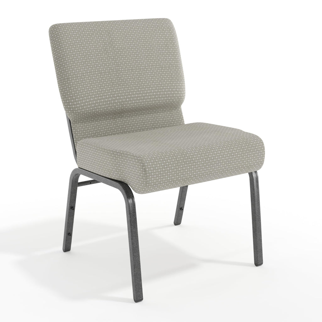 Gray Dot Fabric Stacking Church Chair F91258