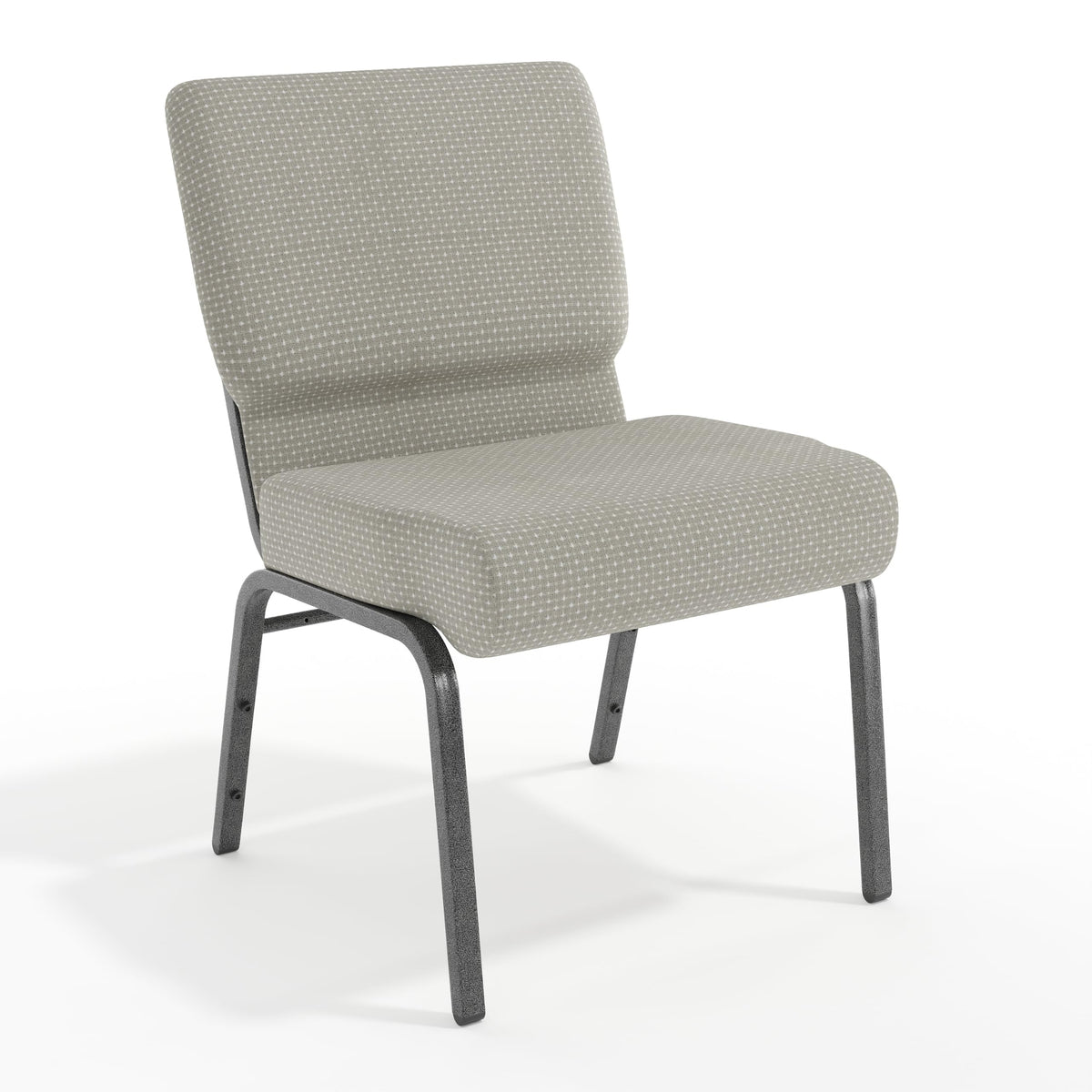 Gray Dot Fabric Stacking Church Chair F91258