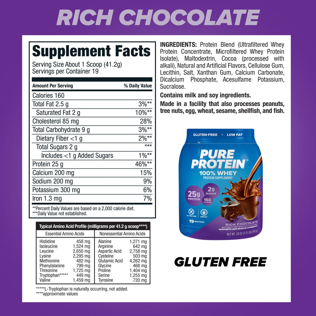 Whey Protein Powder Rich Chocolate 25 g Protein X6613