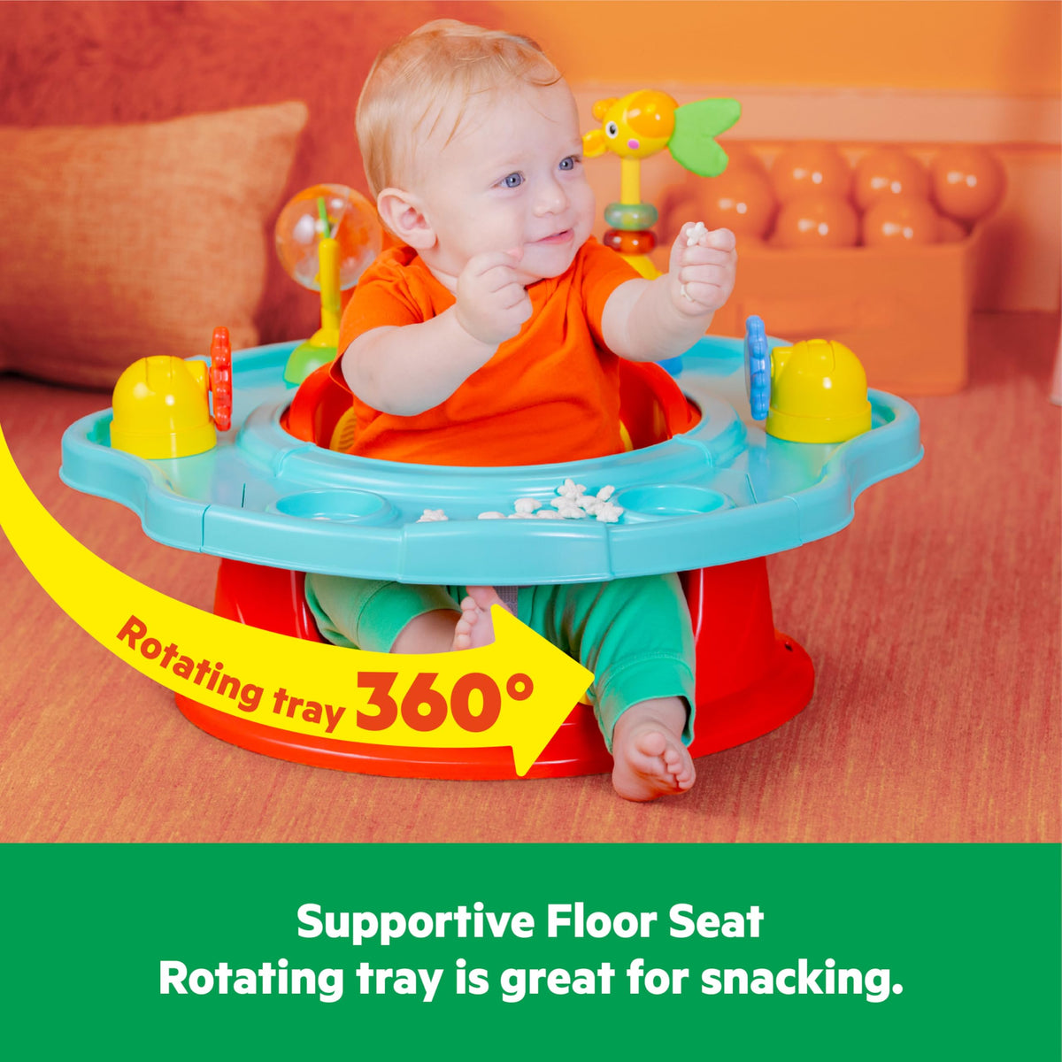 3-in-1 Baby Activity Seat with Toys, Snacking Tray, Booster Seat X687