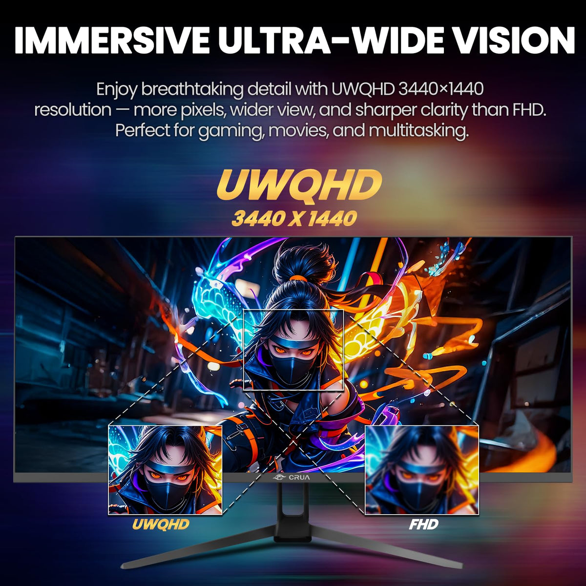 34 Inch 165Hz UWQHD IPS Ultrawide Gaming Monitor C7480