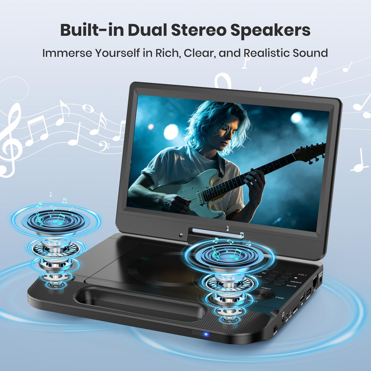12.5" Portable Blu-ray Player with 10.5" 1080P Swivel Screen I63869
