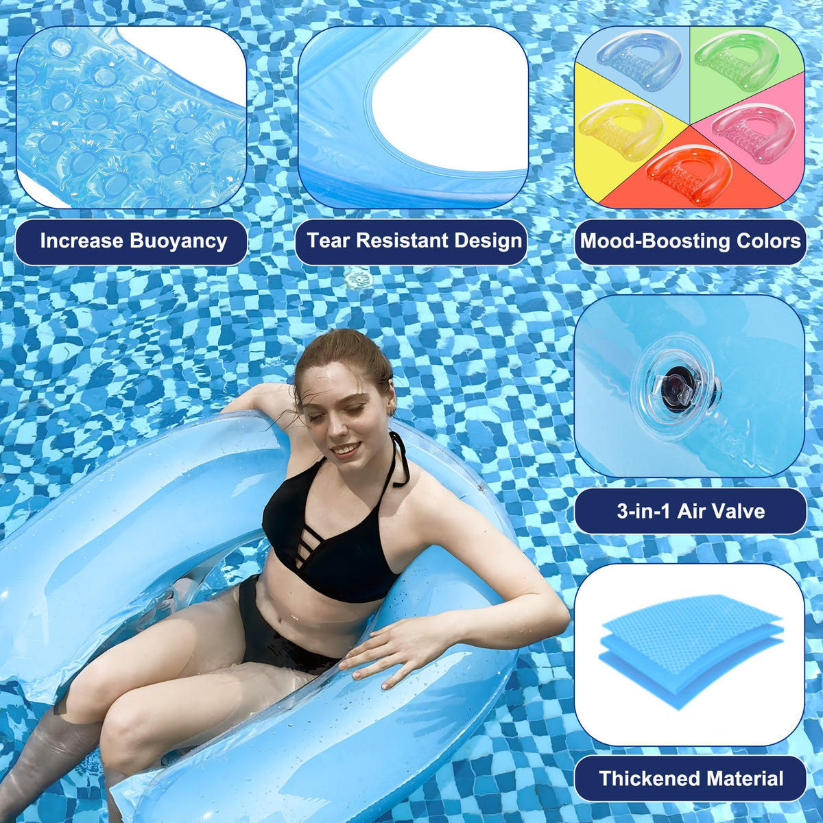4 Pack Inflatable Pool Chair Float G5086