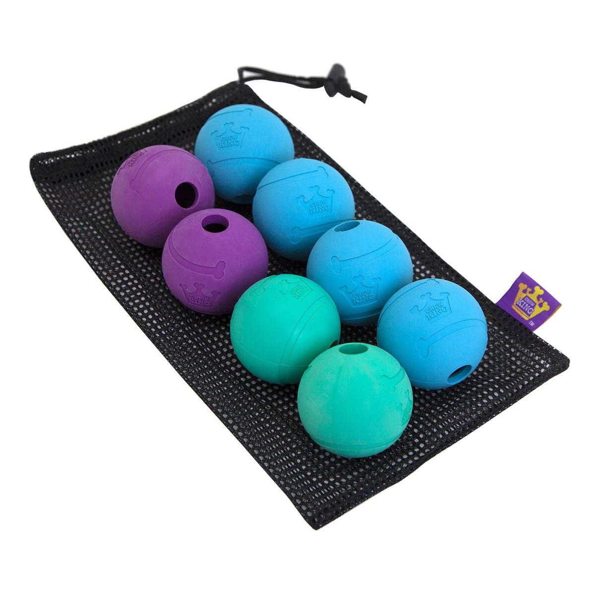 Extremely Durable Natural Rubber Toy 2.5 inch, 8-pack Q676224