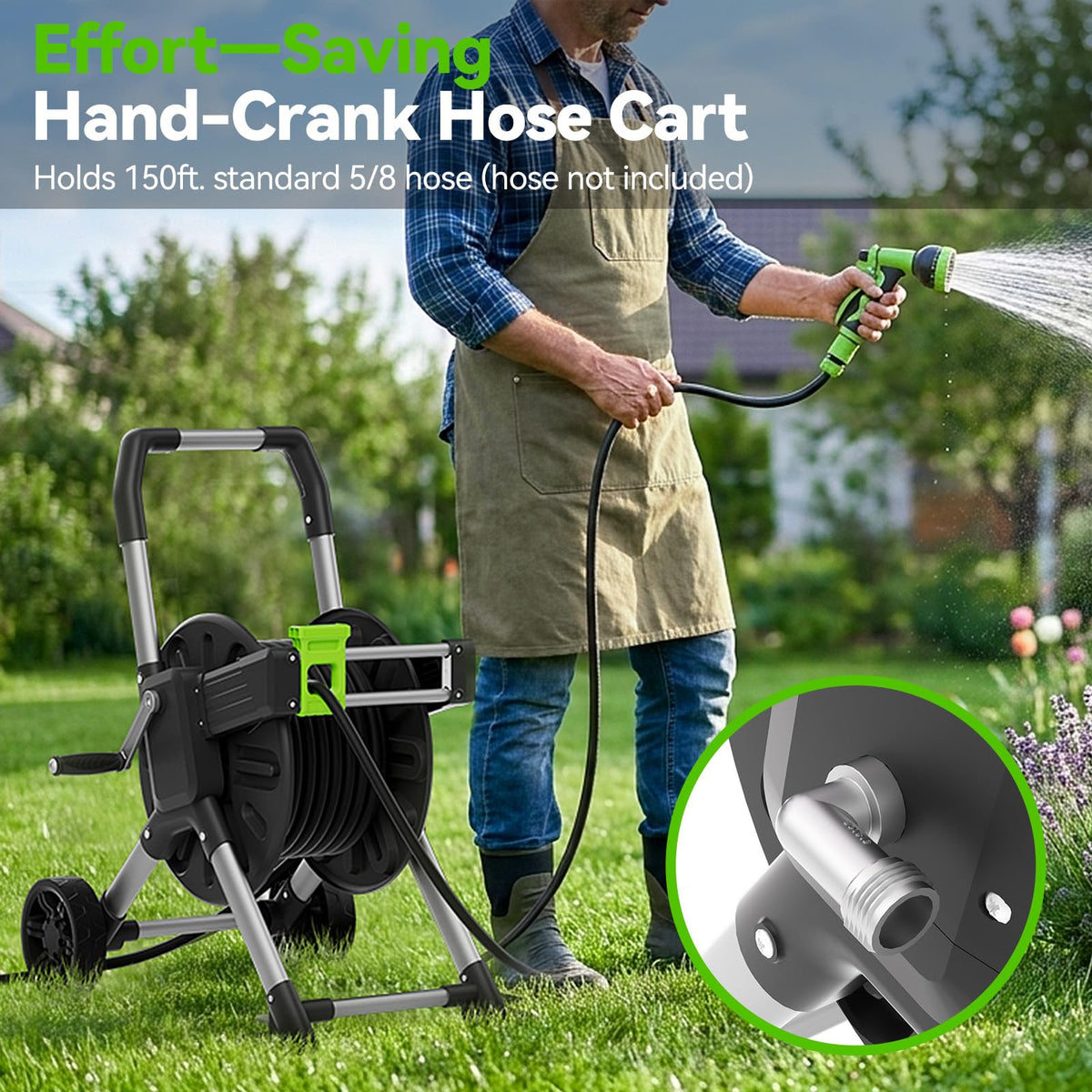 Garden Hose Reel Cart with Wheels S9302