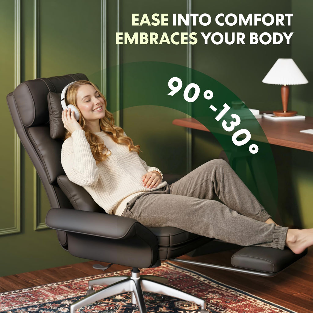 Oversized Brown Convertible Office Chair K3177