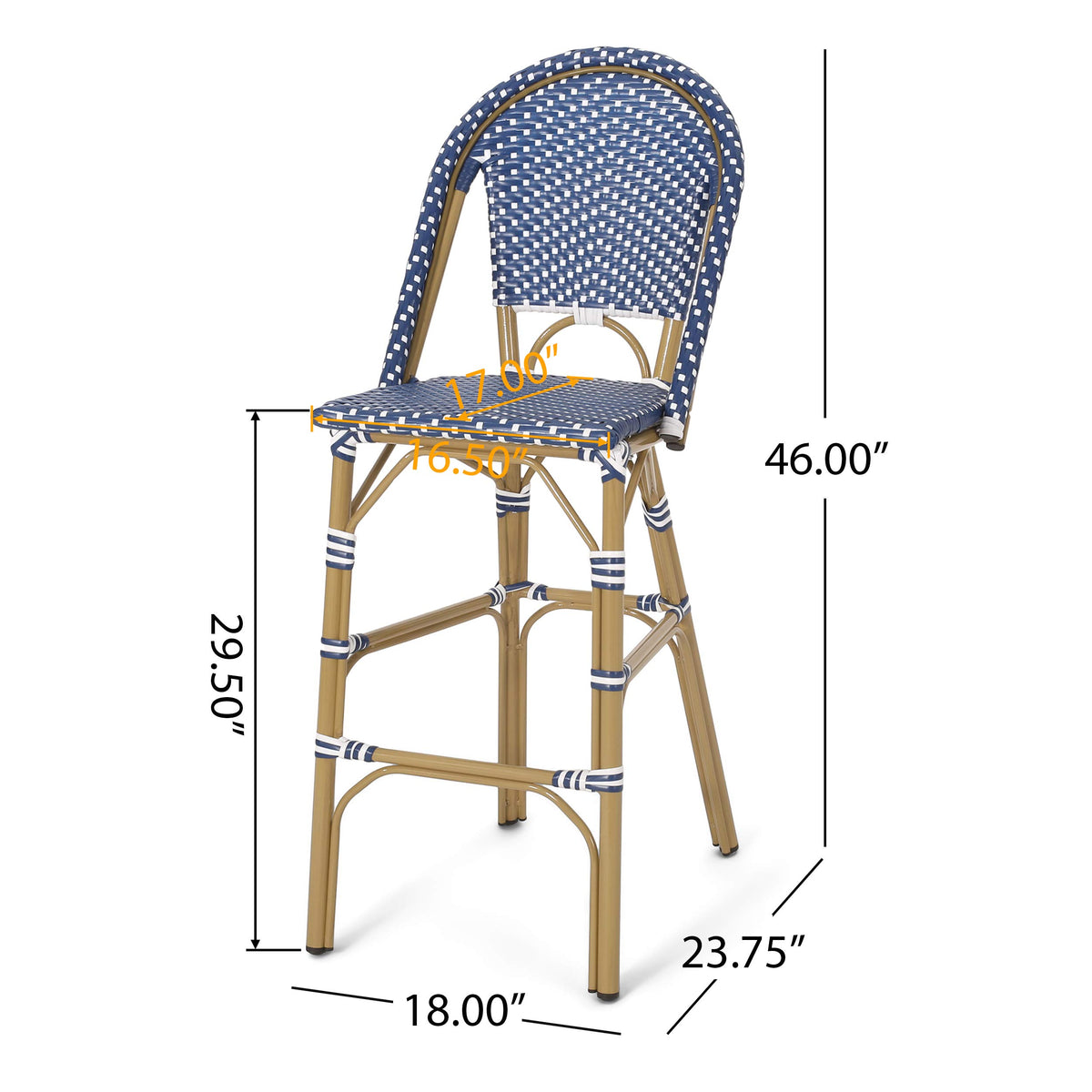 Teal Blue Rattan Counter Height Bar Stools Set of 2 K846