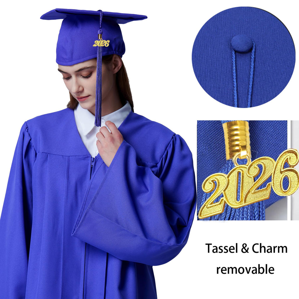 Matte Graduation Cap with 2026 Tassel J216499
