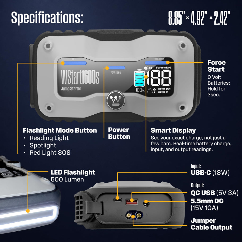 Portable Jump Starter & USB Power Bank 12V Car Battery Booster R6940