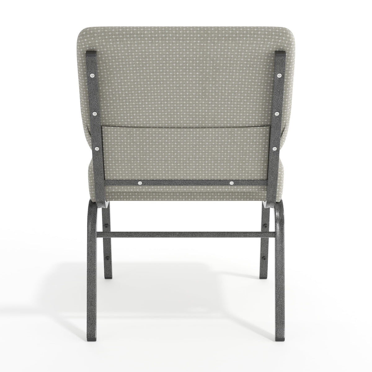 Gray Dot Fabric Stacking Church Chair F91258