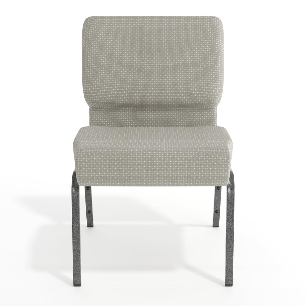 Gray Dot Fabric Stacking Church Chair F91258