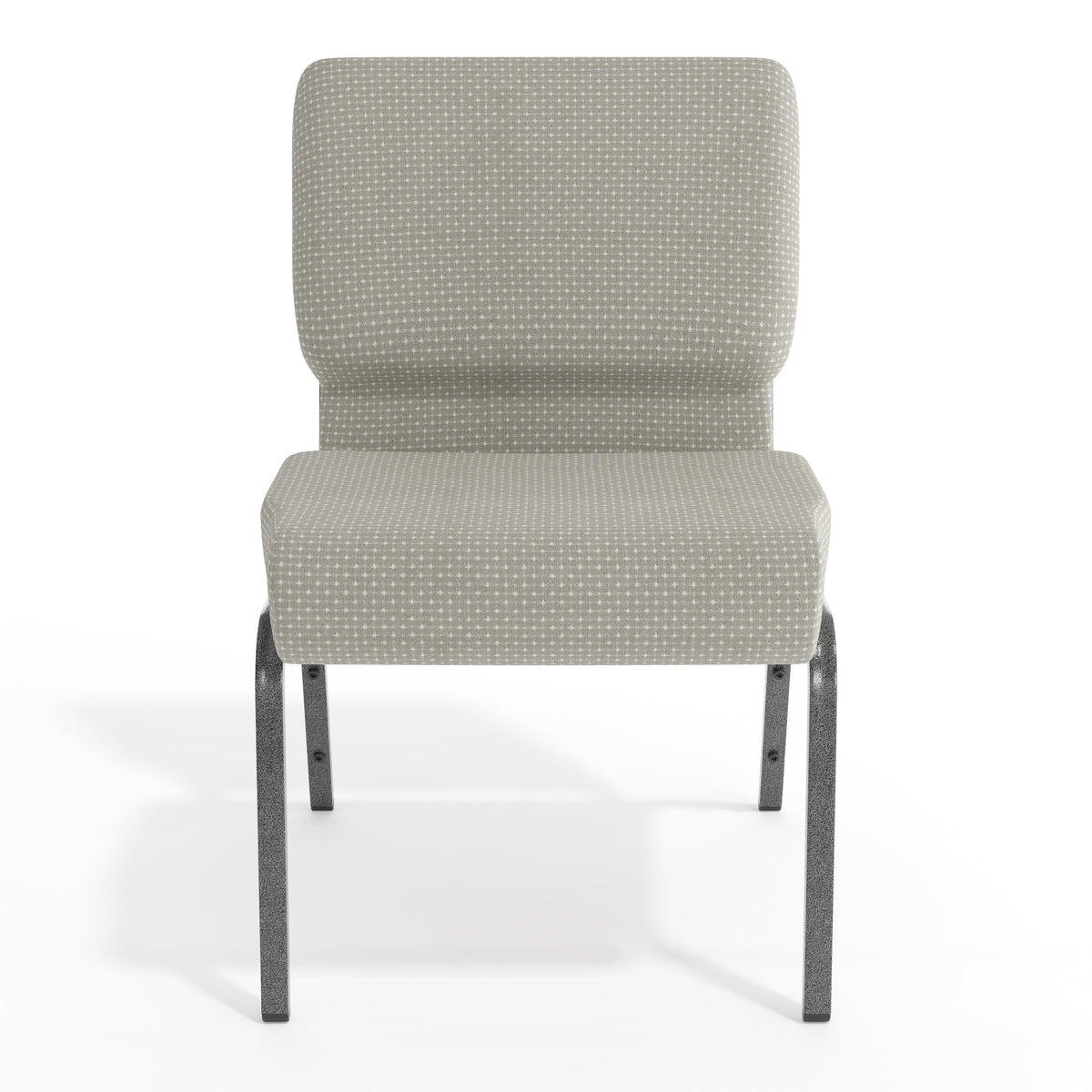 Gray Dot Fabric Stacking Church Chair F91258
