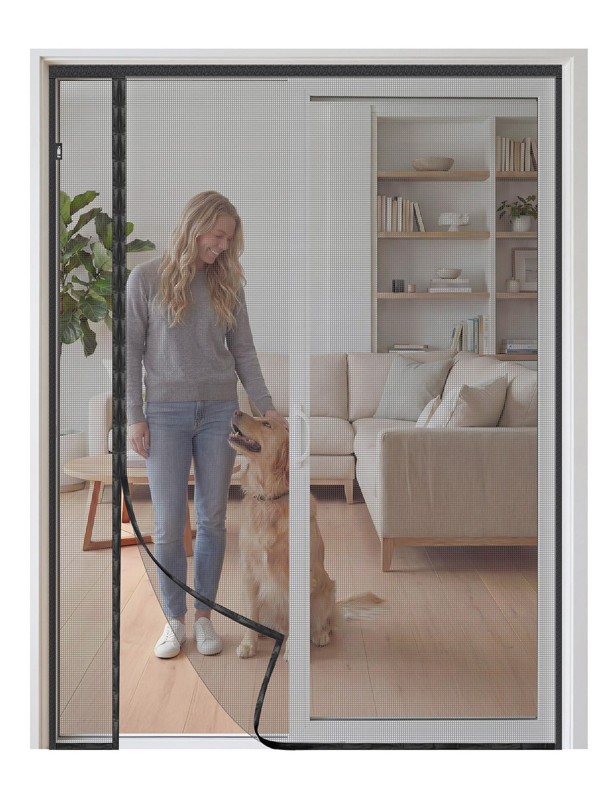 Magnetic Screen Door 72 x 80 Inch Fiberglass Mesh U502358