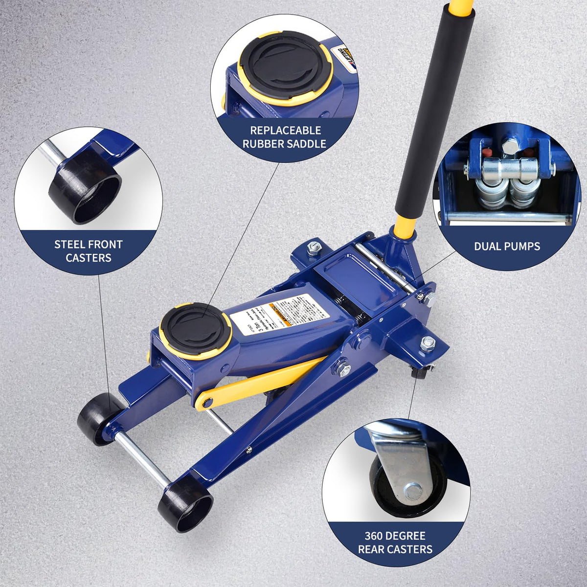3 Ton Low Profile Hydraulic Steel Floor Jack S6600