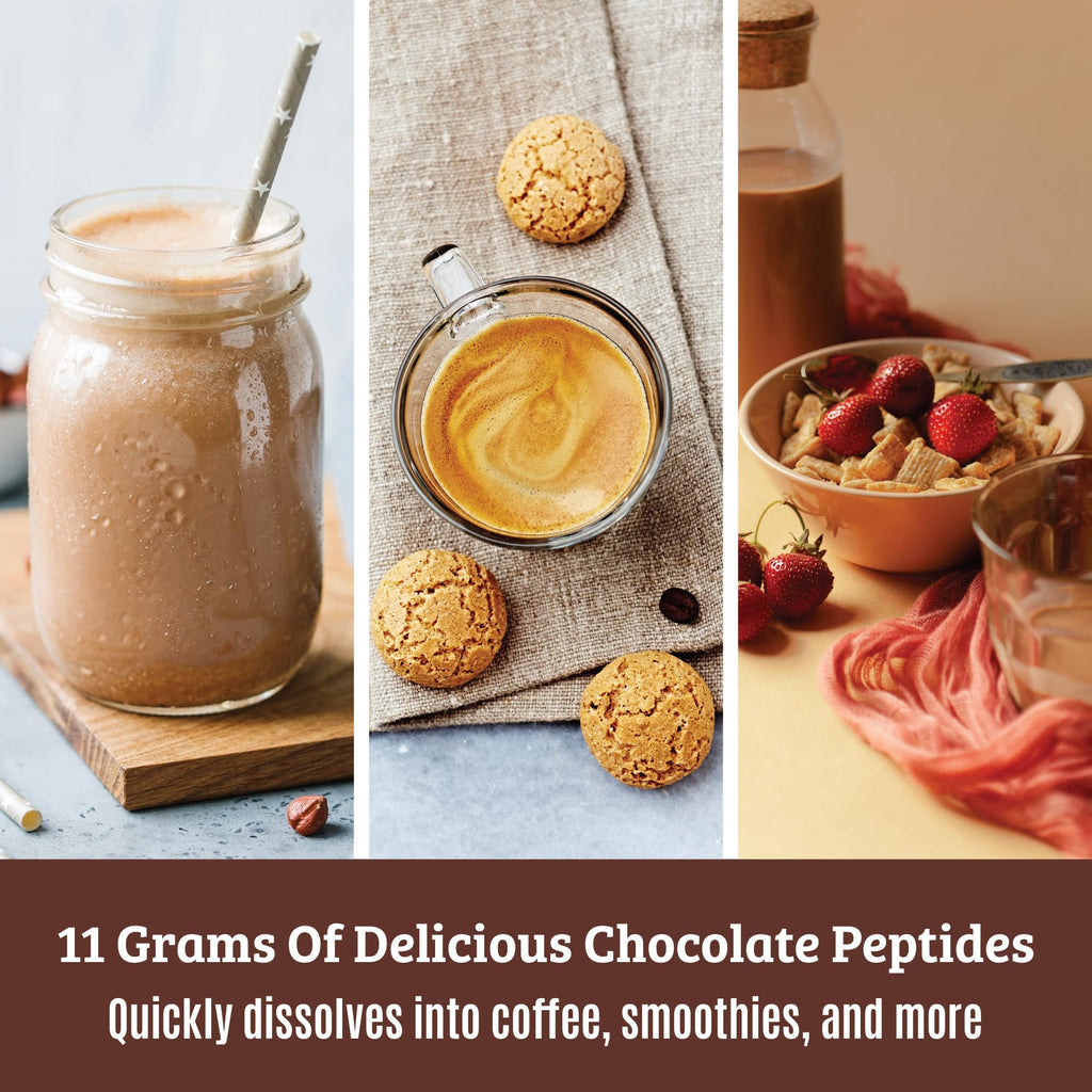 Chocolate Collagen Peptides Powder with Hyaluronic Acid and Vitamin C J75242
