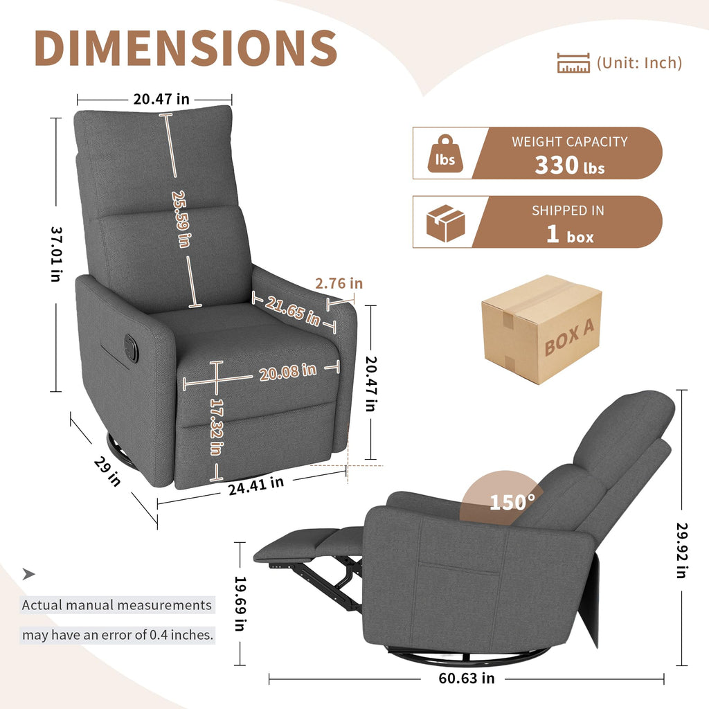 Manual Swivel Rocker Recliner Chair M4285