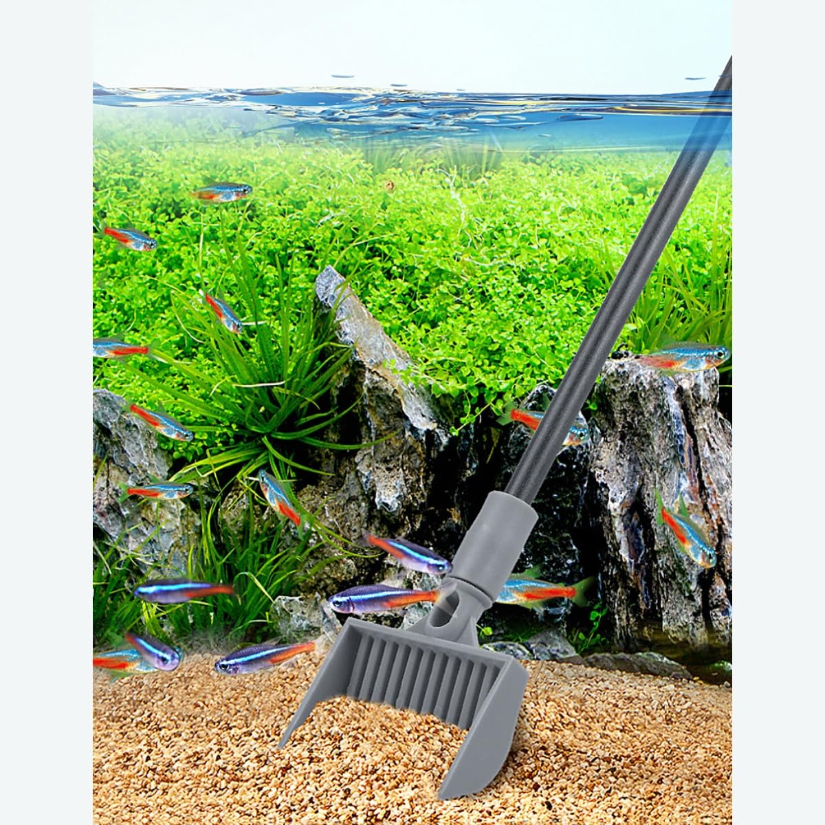 5 in 1 Cleaning Tools Set with Algae Scraper Brush and Fish Net 50cm X925