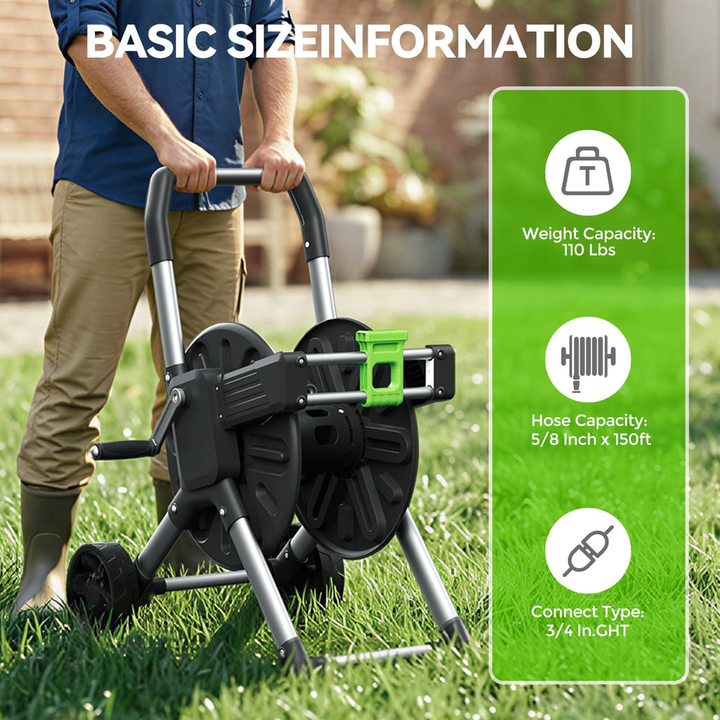 Garden Hose Reel Cart with Wheels S9302