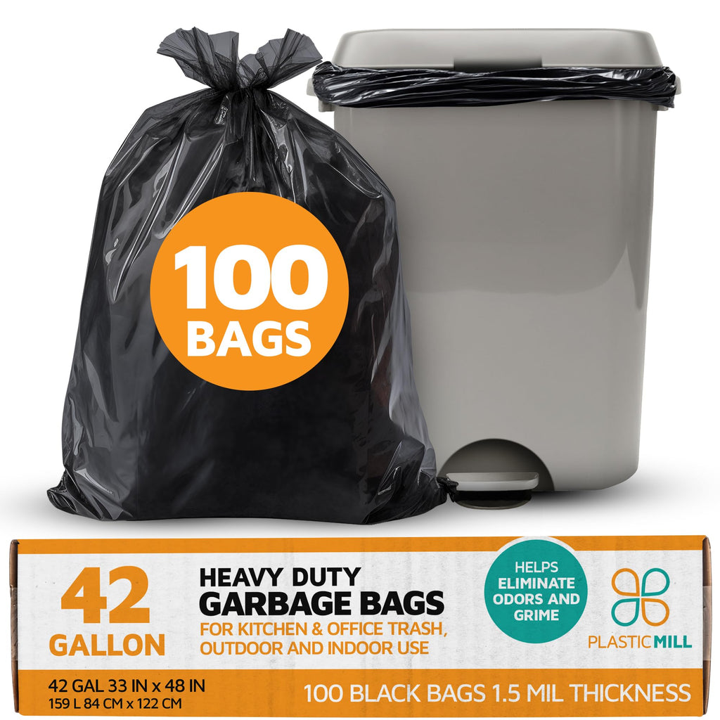 Black 42-Gallon 1.5 Mil Tall Trash Can Liners B954457