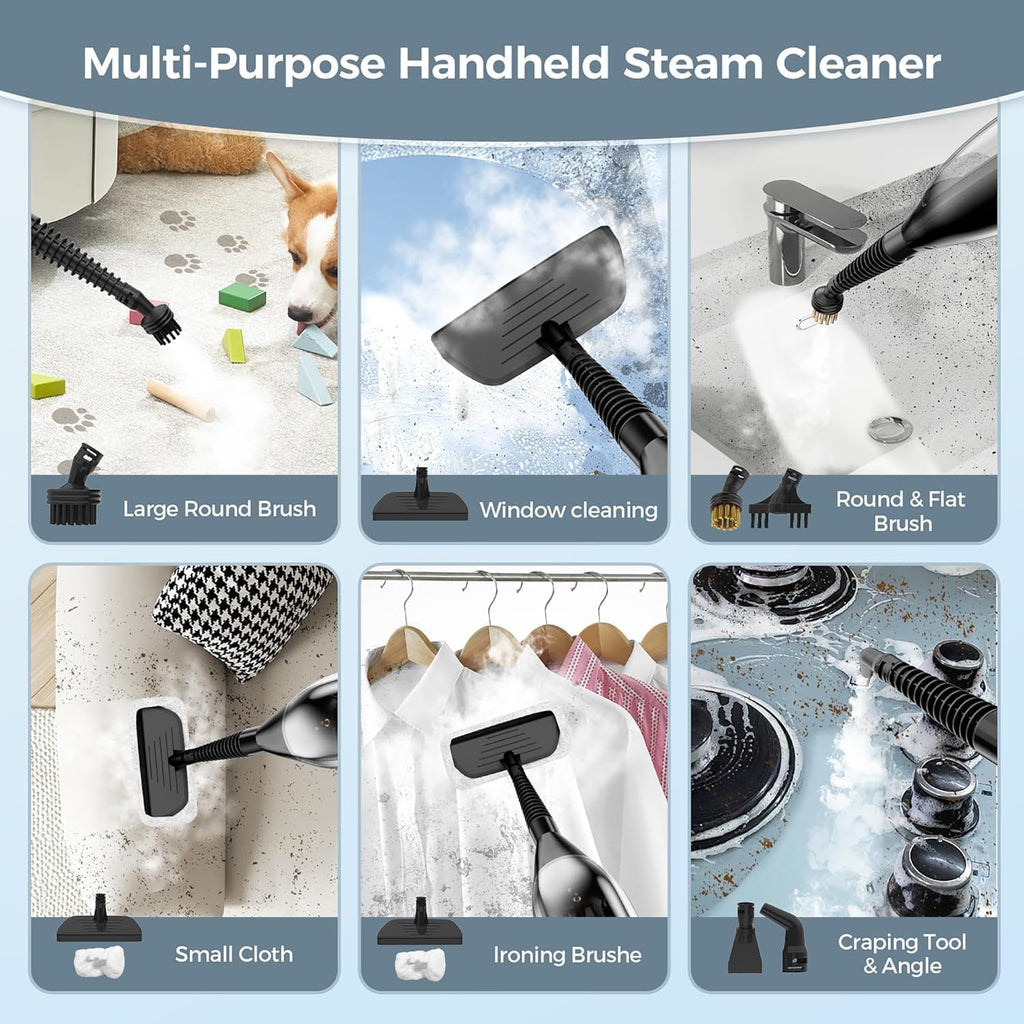12-in-1 Handheld Steam Mop with 565ML Removable Tank Q158755