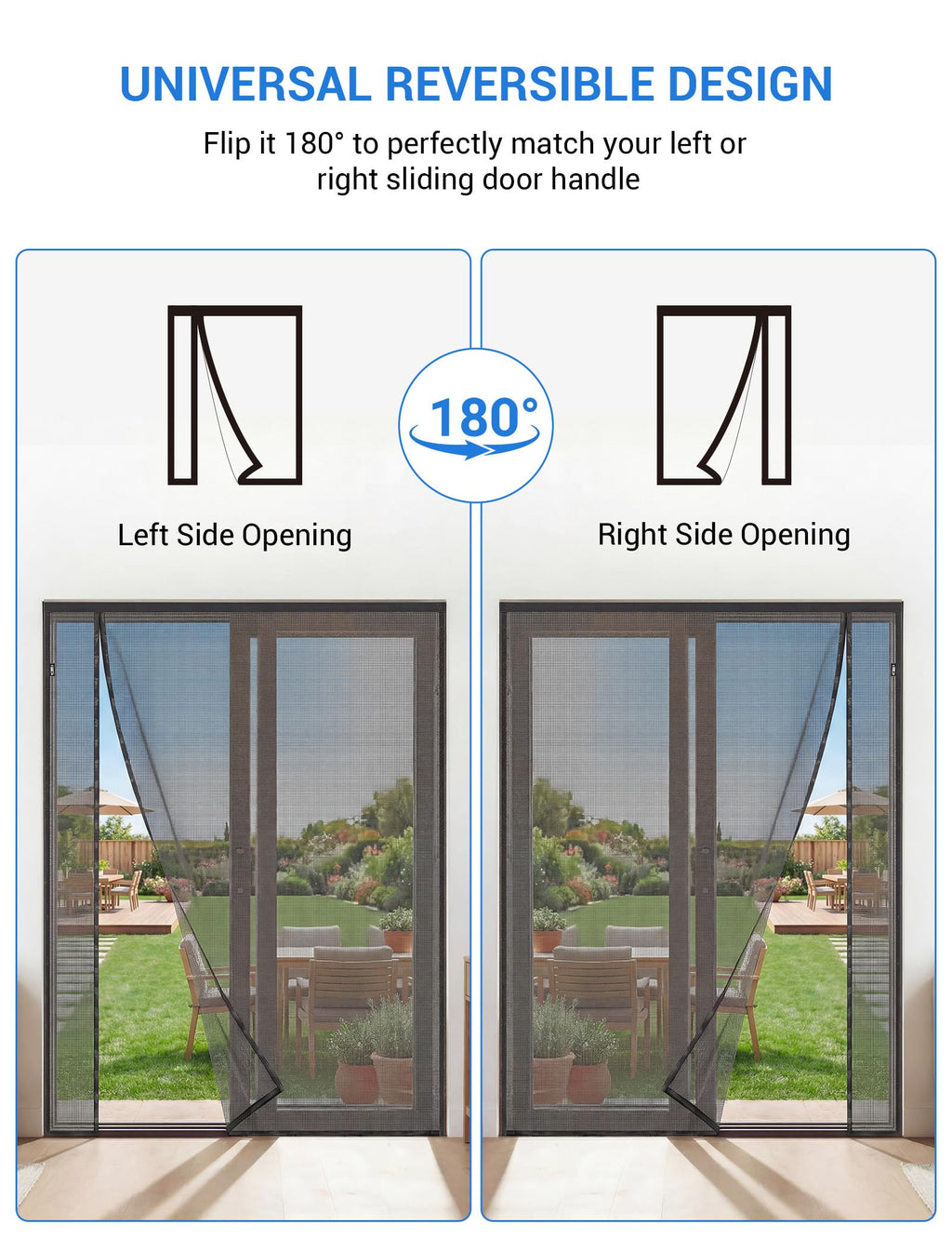 Magnetic Screen Door 72 x 80 Inch Fiberglass Mesh U502358