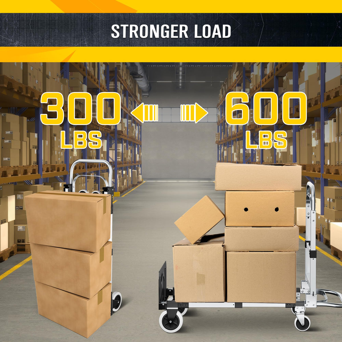 600lbs 3 in 1 Folding Hand Truck Dolly J2693