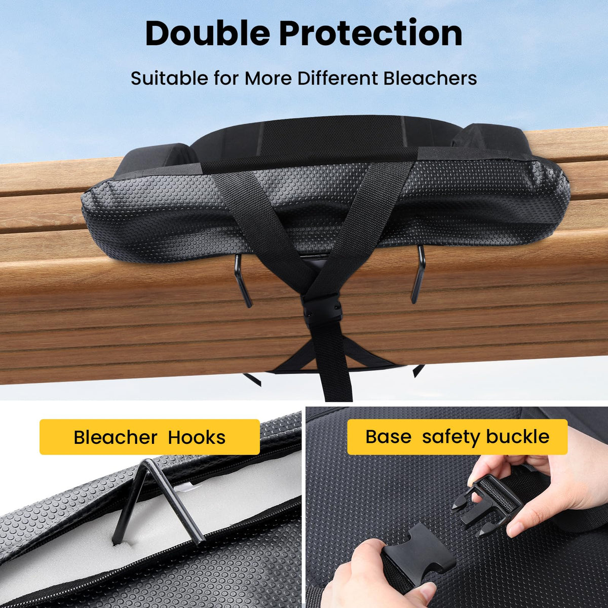 2 Pack Portable Folding Stadium Seats with Back Support and Cushion Z179