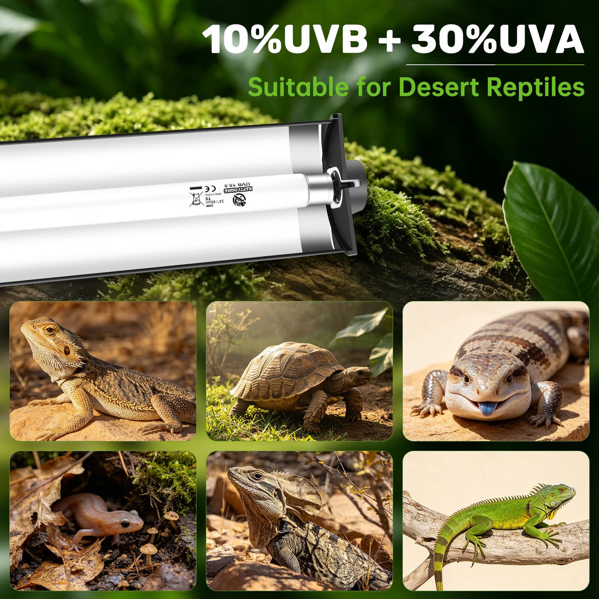 39W 10.0 UVA UVB Reptile Light Fixture J491