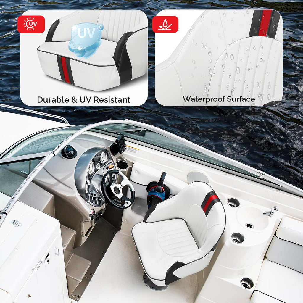 Pontoon Boat Captain Bucket Seat with Cover K64792