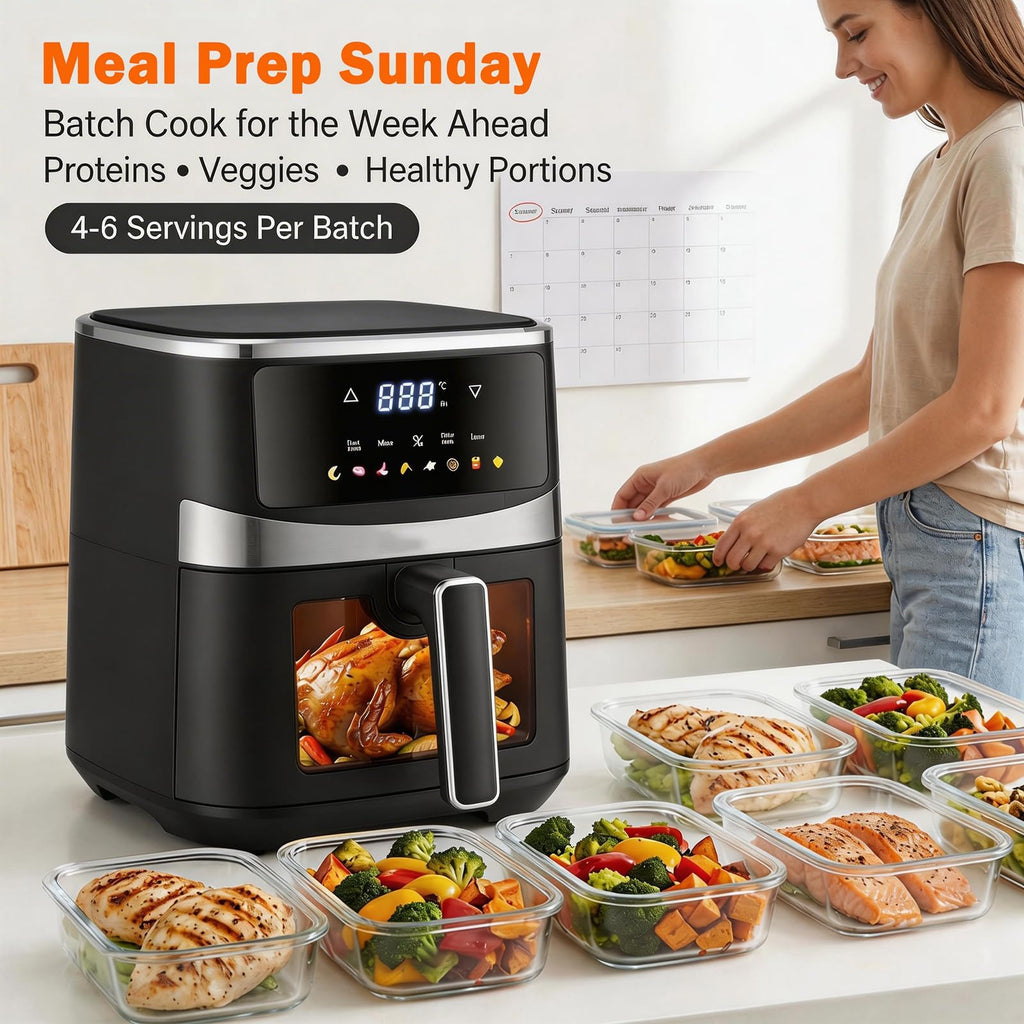 6 QT Family Size Air Fryer with Visible Cooking Window T652