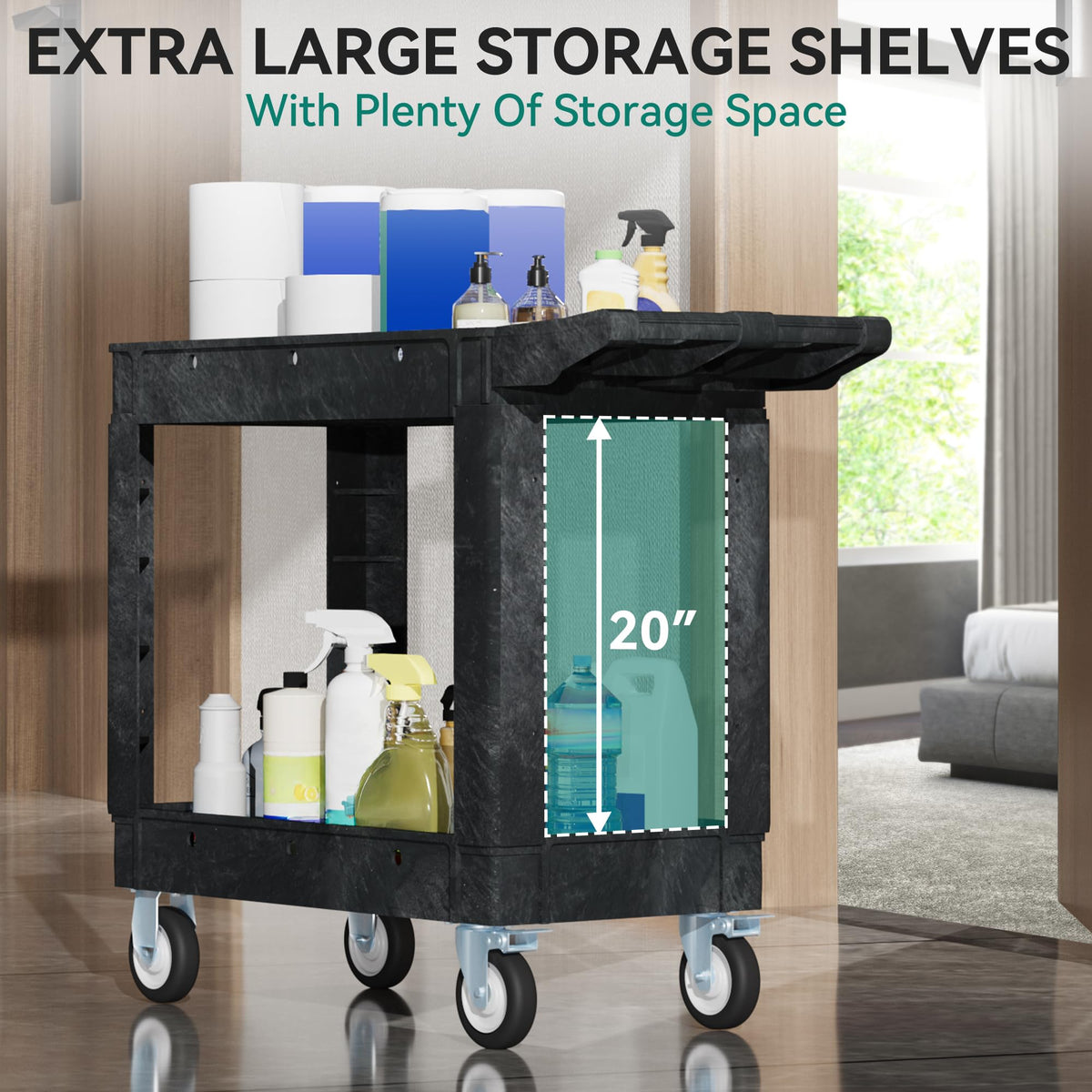 Black Utility Cart on Wheels G394816