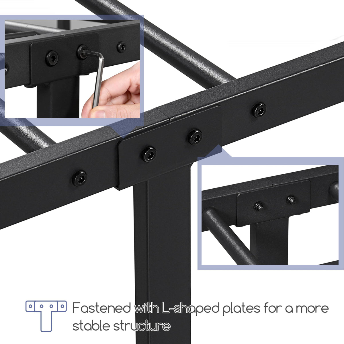 Twin Metal Bed Frame with Victorian Headboard T632