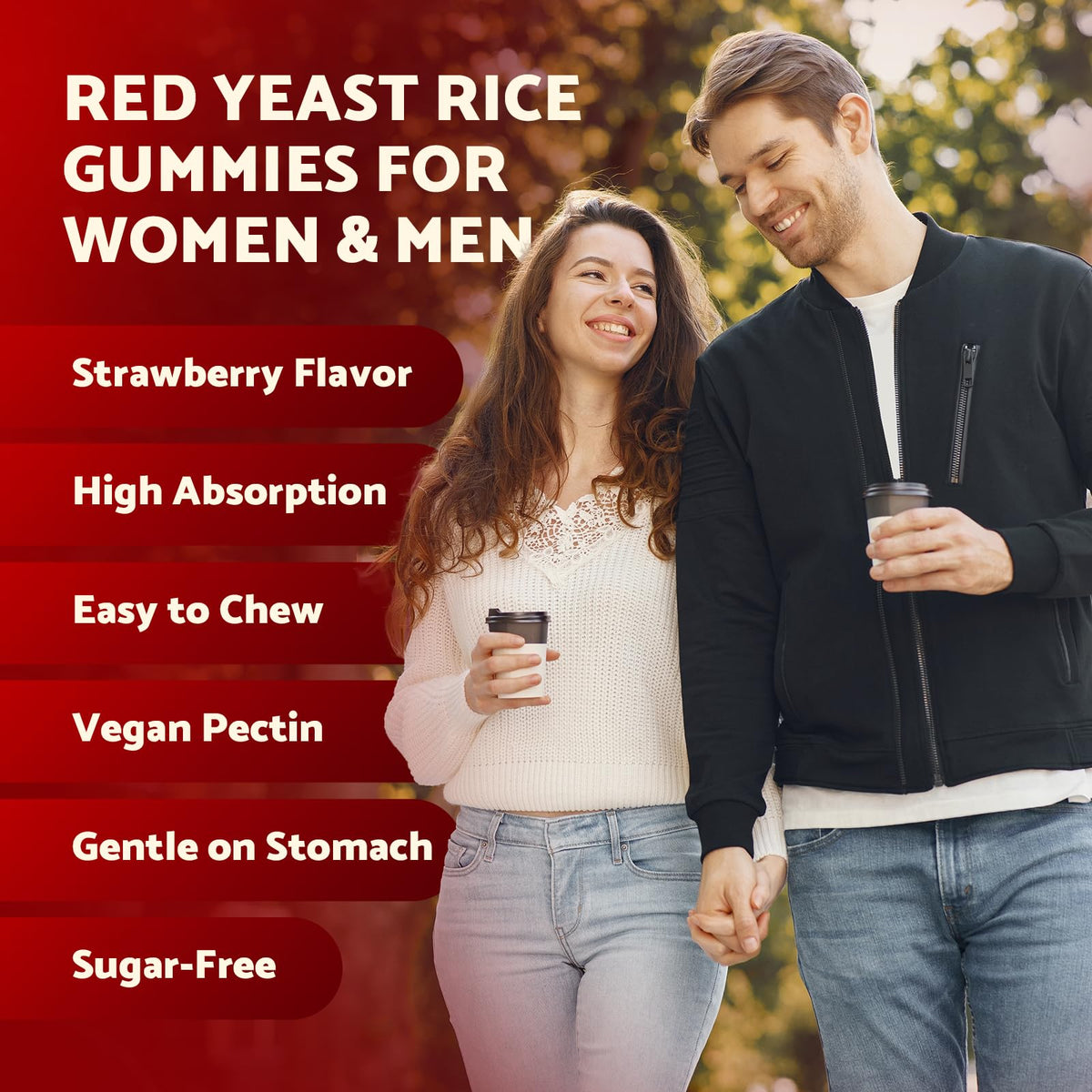 Sugar Free Red Yeast Rice with CoQ10 1200mg Strawberry Flavor 120 Count T7048