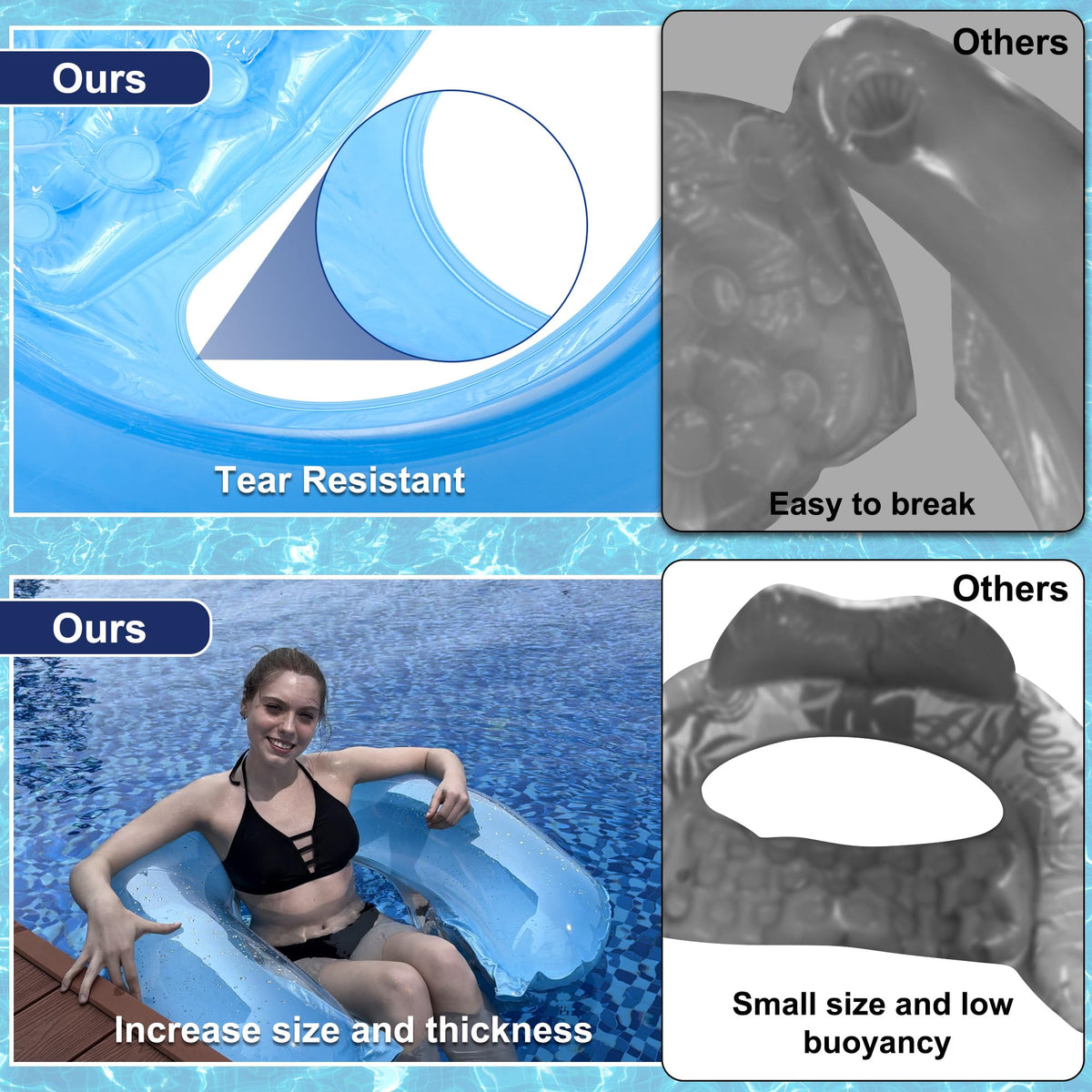 4 Pack Inflatable Pool Chair Float G5086