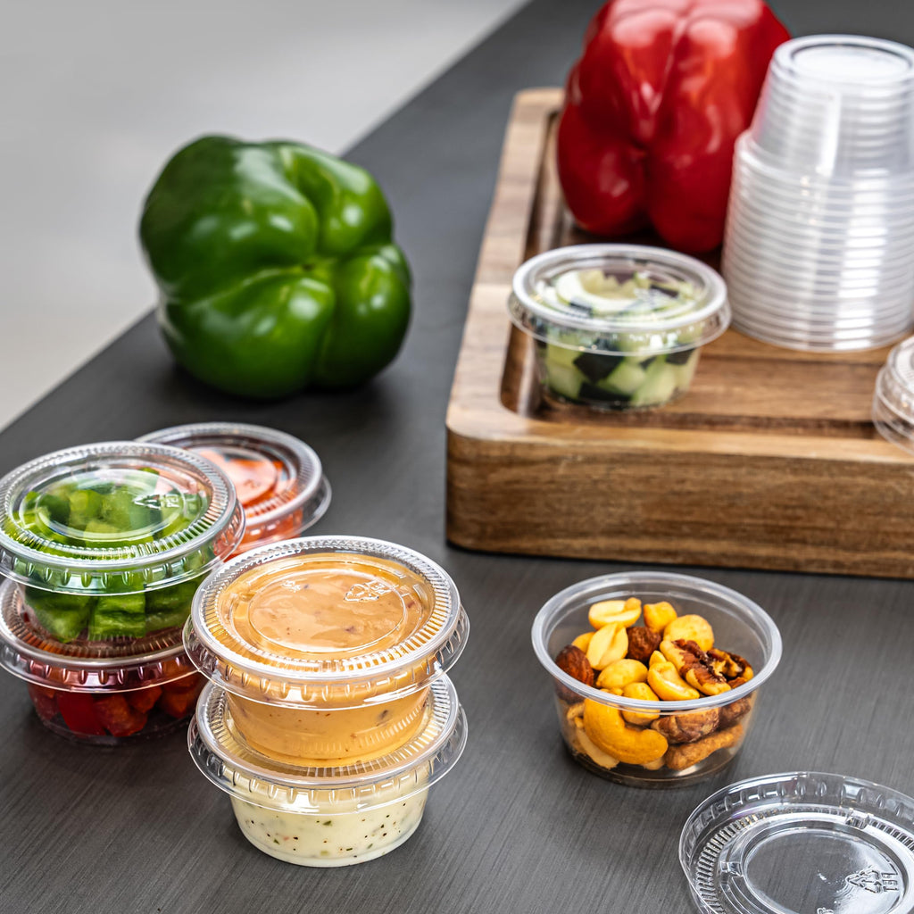 2oz 50 Count BPA Free Disposable Plastic To-Go Cups and Lids X1411