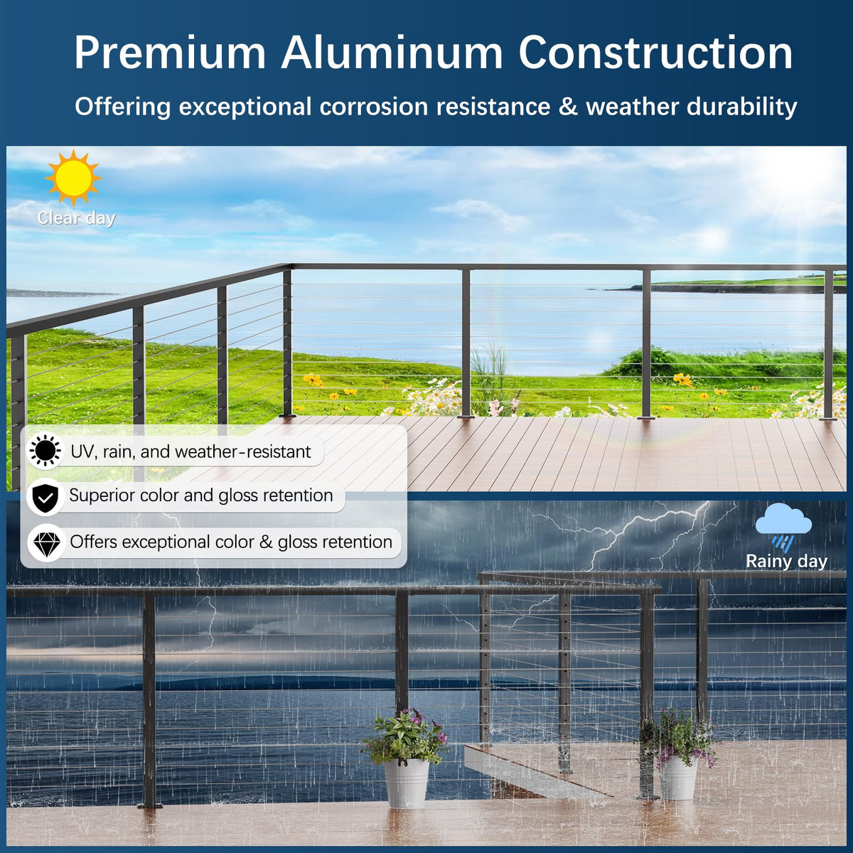 Black Aluminum Handrail 3 Pack D392061