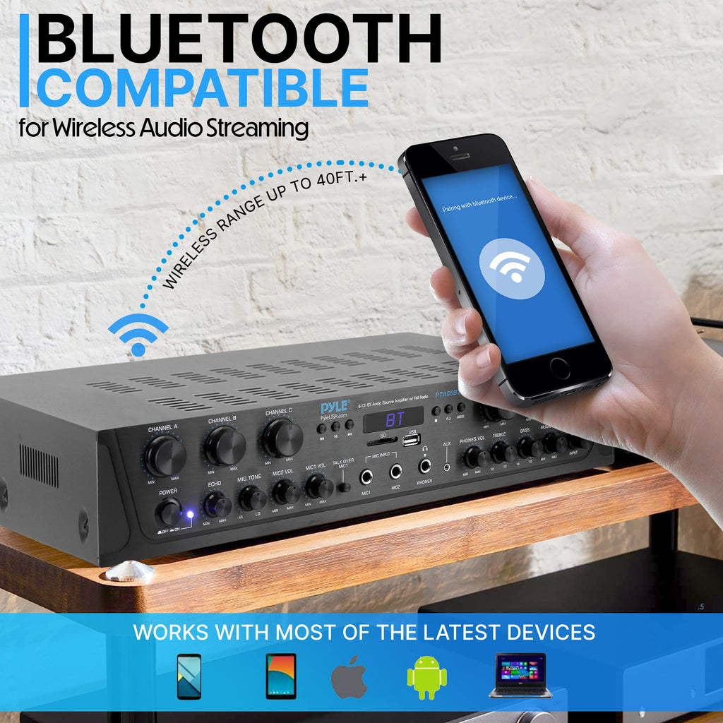 6 Channel 600 Watt Bluetooth Home Audio Amplifier G871