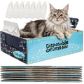 8 Pcs Disposable Cat Litter Box with Scoops P468