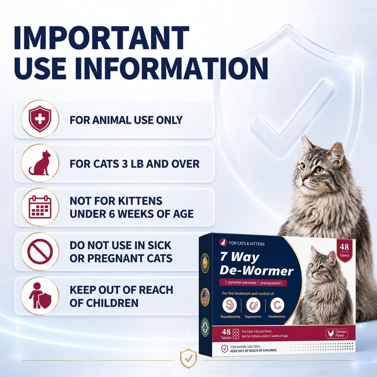 Broad Spectrum Cat & Kitten Dewormer, Chicken Flavor M90063