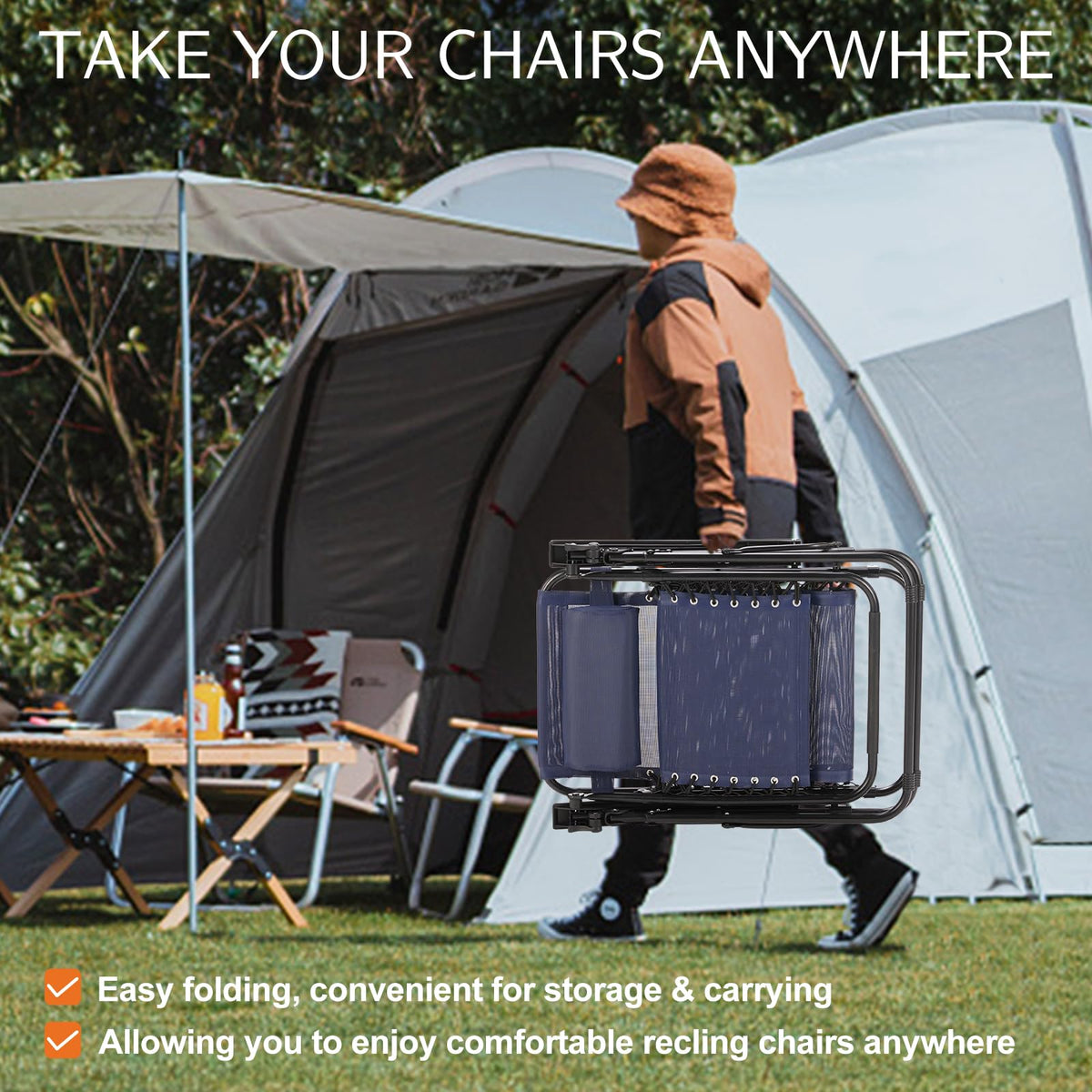 Zero Gravity Chairs Set of 2 Blue T3084